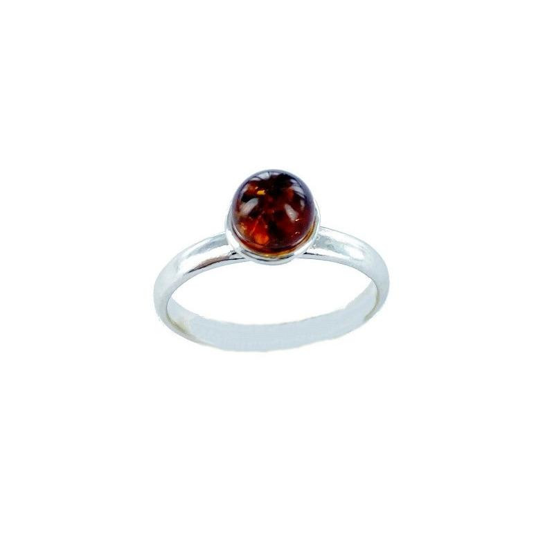 Anello ambra cognac — per custodire i ricordi (cod. 8773)