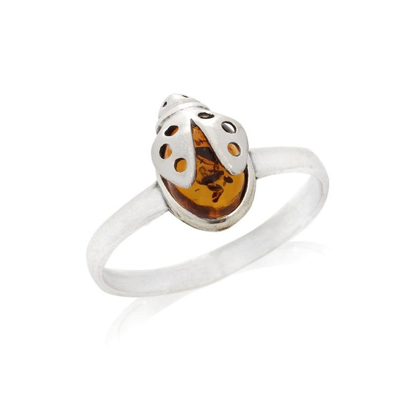 Anello ambra cognac — per custodire i ricordi (cod. 8781)