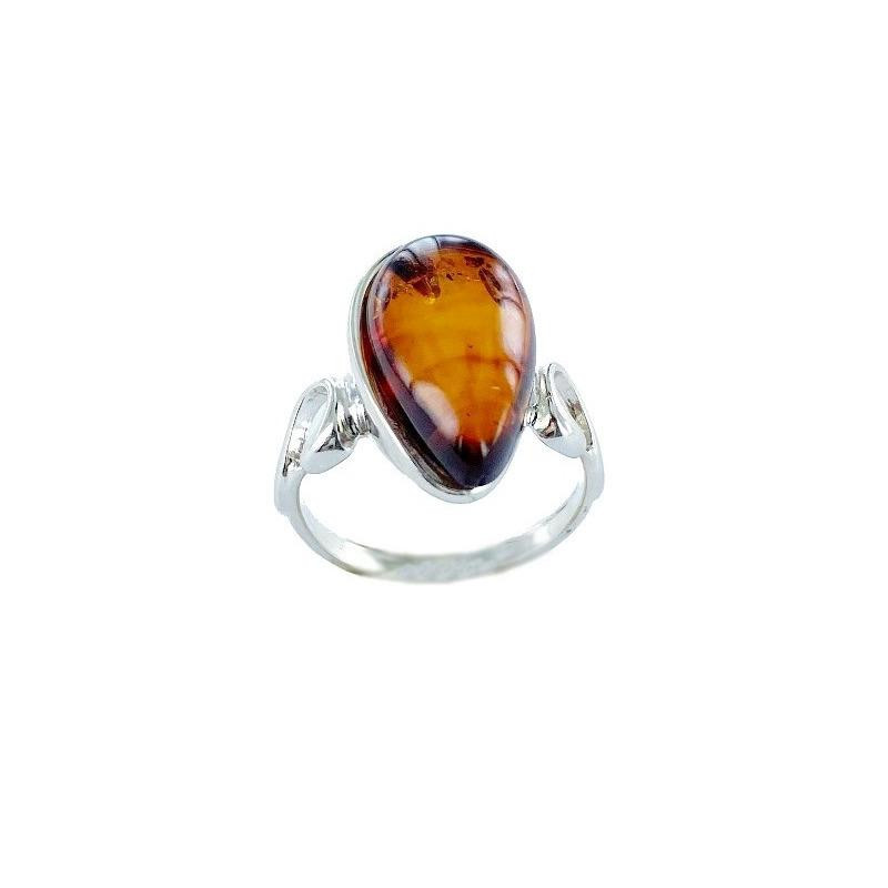 Anello ambra cognac — per evocare i mari antichi (cod. 8798)