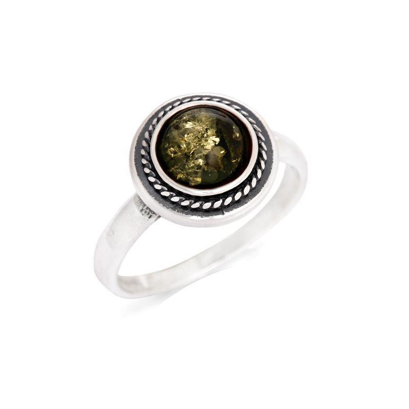 Anello ambra verde Baltica — per evocare l'oceano
