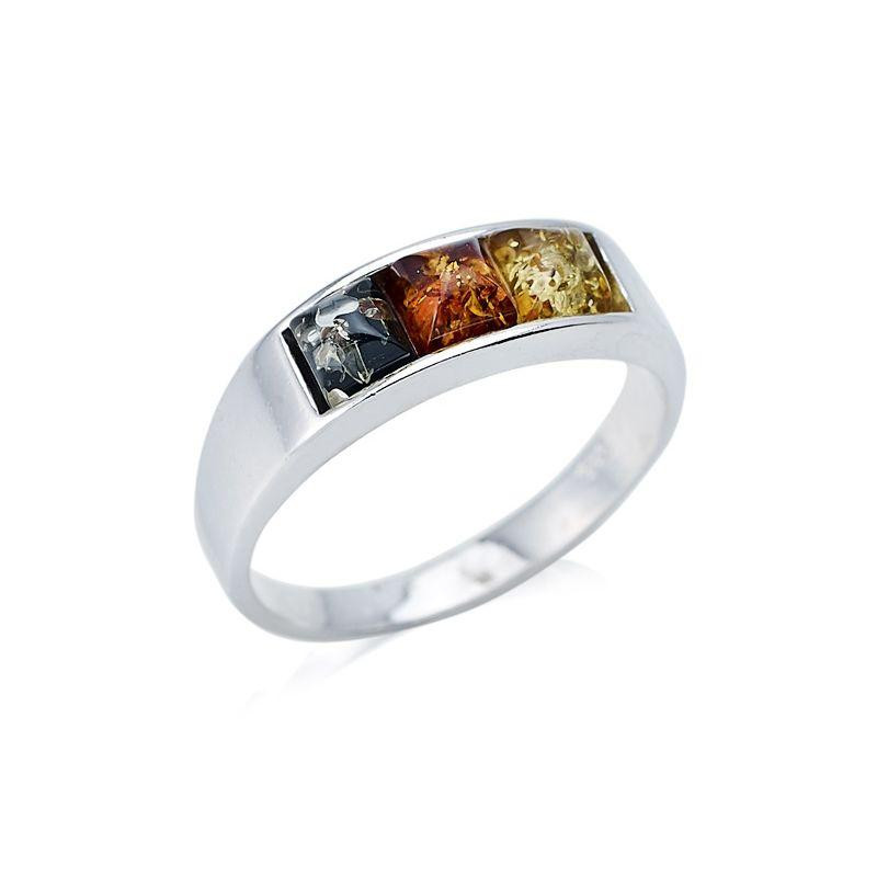 Anello ambra multicolore — per preservare i ricordi (cod. 8808)