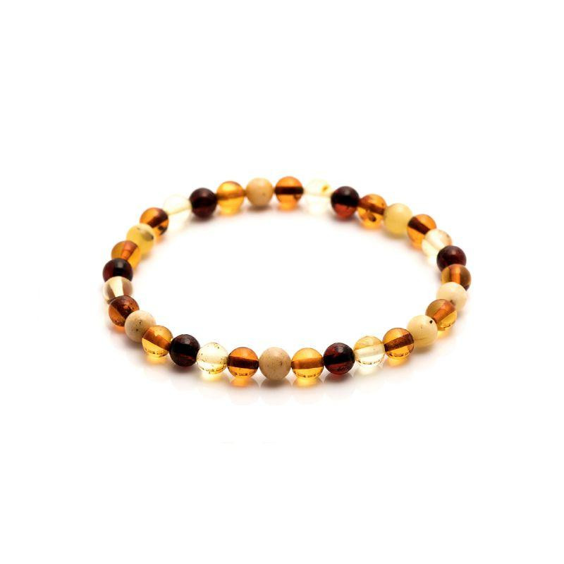 Bracciale di ambra multicolore, 18‑19 cm — per custodire la luce interiore