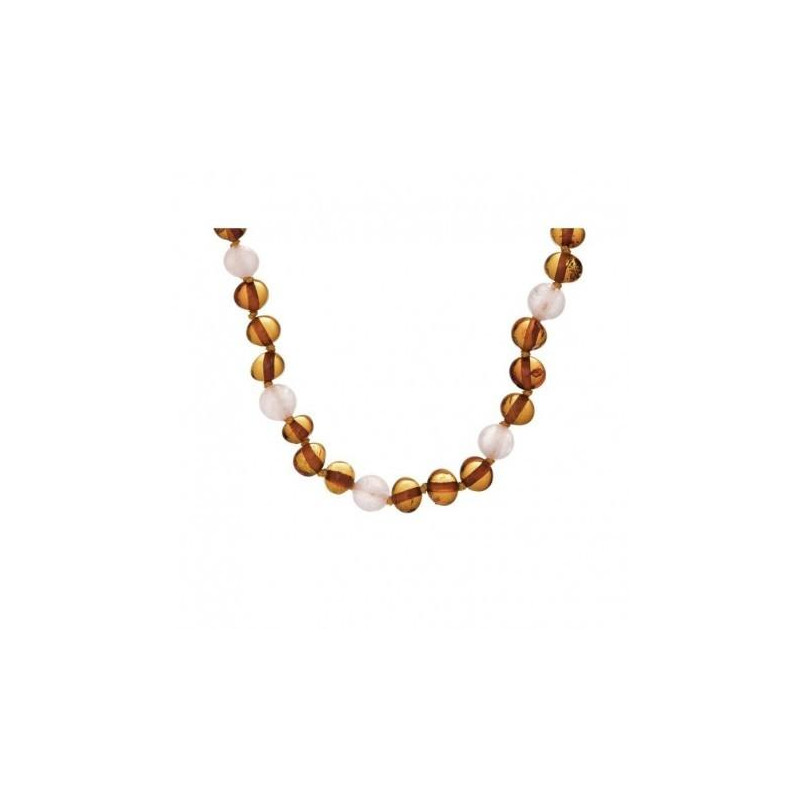 Collana ambra e quarzo rosa — per trasmettere la tua essenza