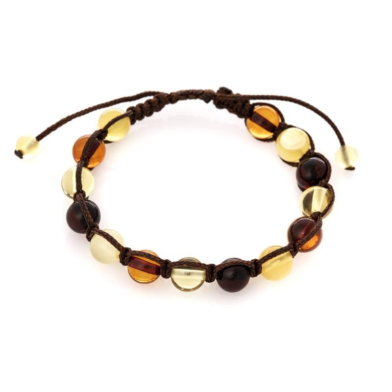 Bracciale in ambra naturale multicolore del Mar Baltico, 19 cm — per ricordare la tua luce