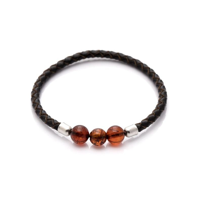 Bracciale in ambra naturale cognac del Mar