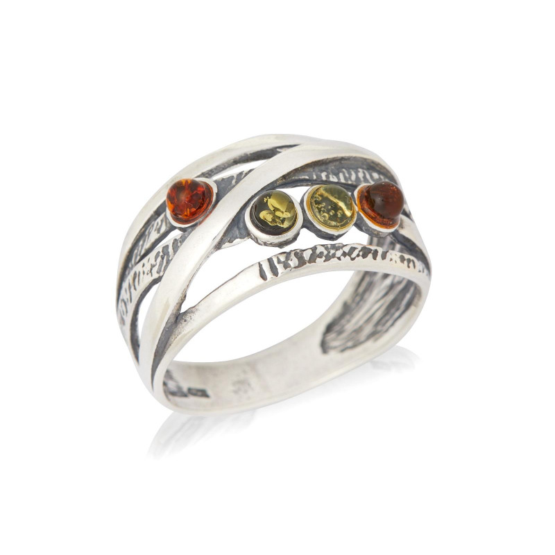 Anello ambra multicolore — per custodire i tuoi ricordi