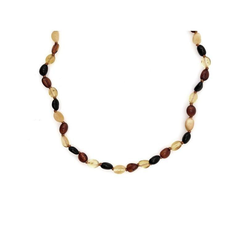 Collana d’ambra oliva multicolore per bambini — per custodire i sogni di crescita