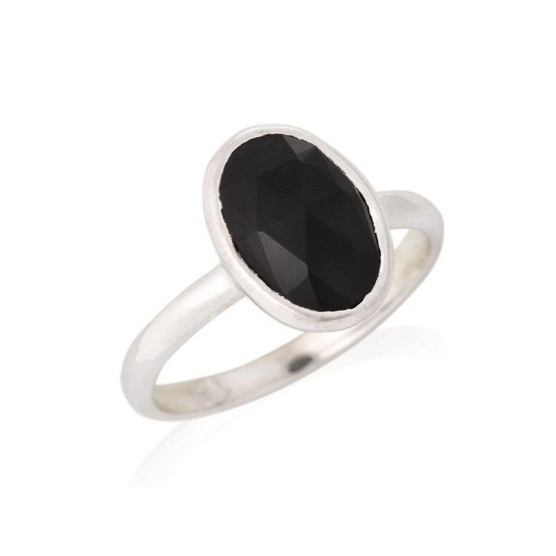 Anello Onice Nera Ovale — Per Sogni Notturni