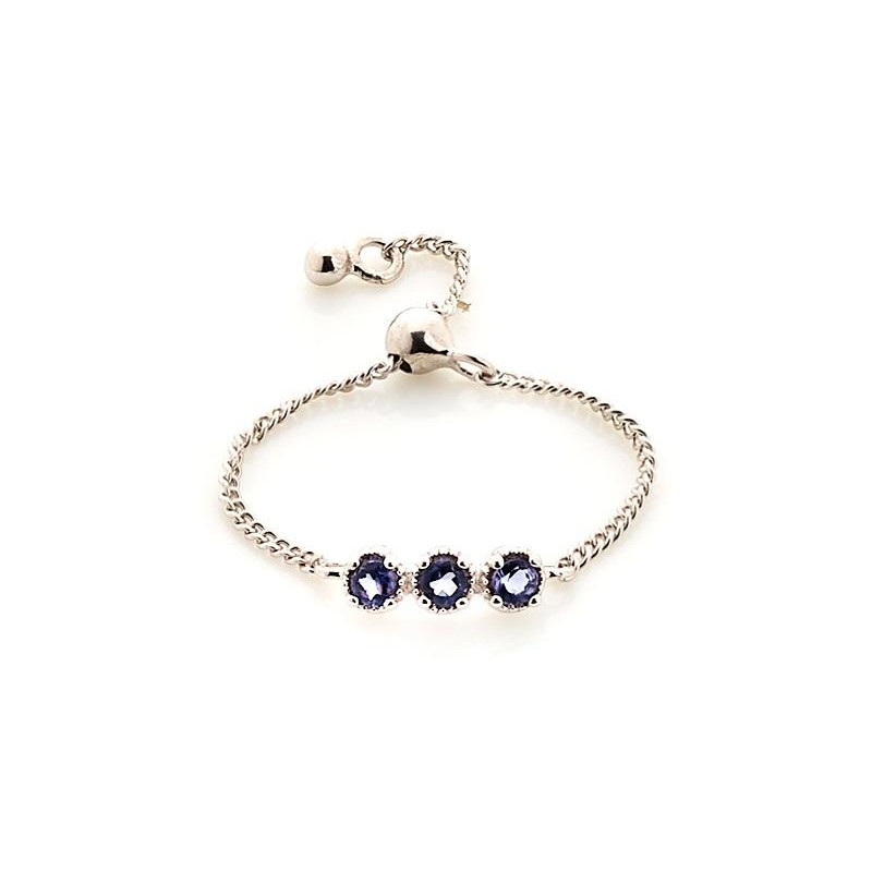 Anello tondo regolabile multipietra iolite blu — per esprimere la tua essenza