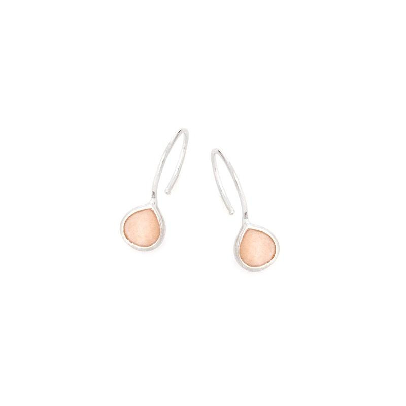 Orecchini cuore pietra luna rosa — amore持久的记忆