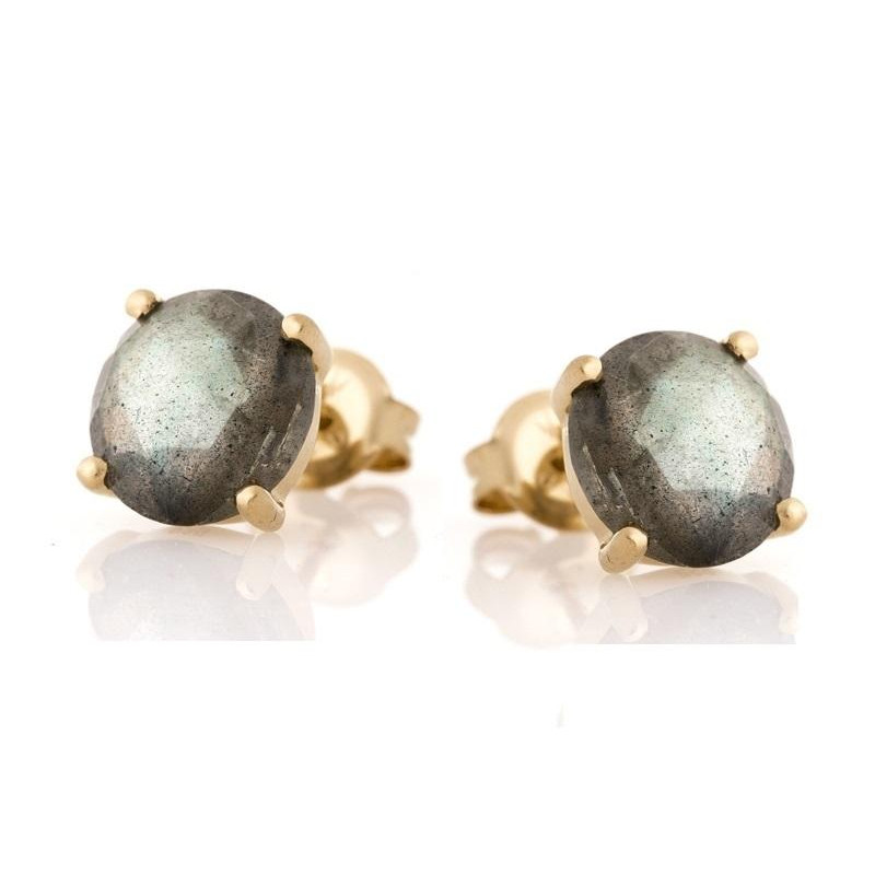 Orecchini a bottone con labradorite multicolore — per portare l'essenza della natura