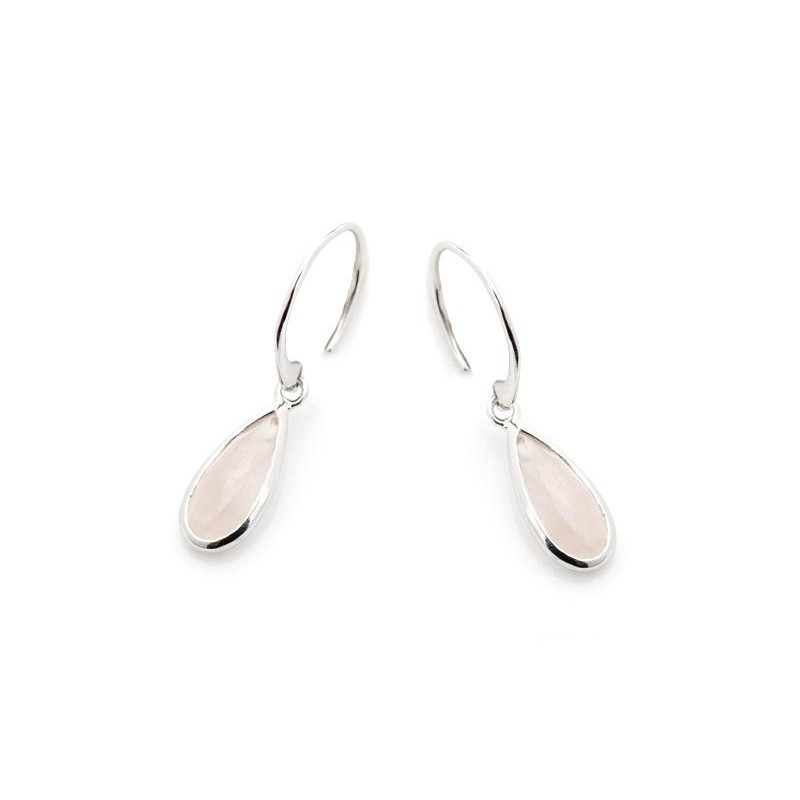 Orecchini in argento con quarzo rosa, per illuminare il cuore — per ricordare l'amore vero