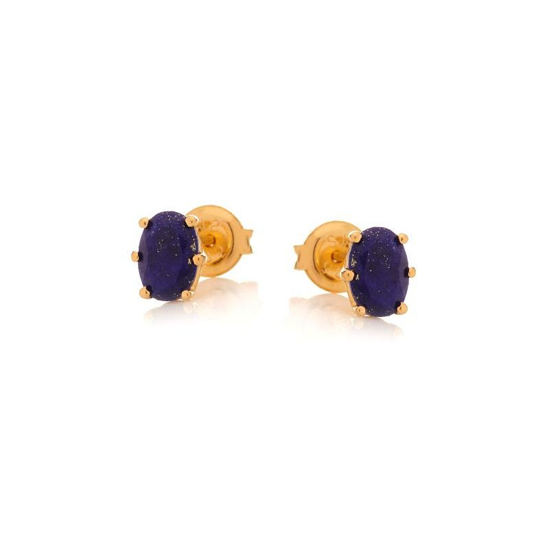 Orecchini in argento 925 dorato con lapislazzuli blu — per celebrare la tua unicità