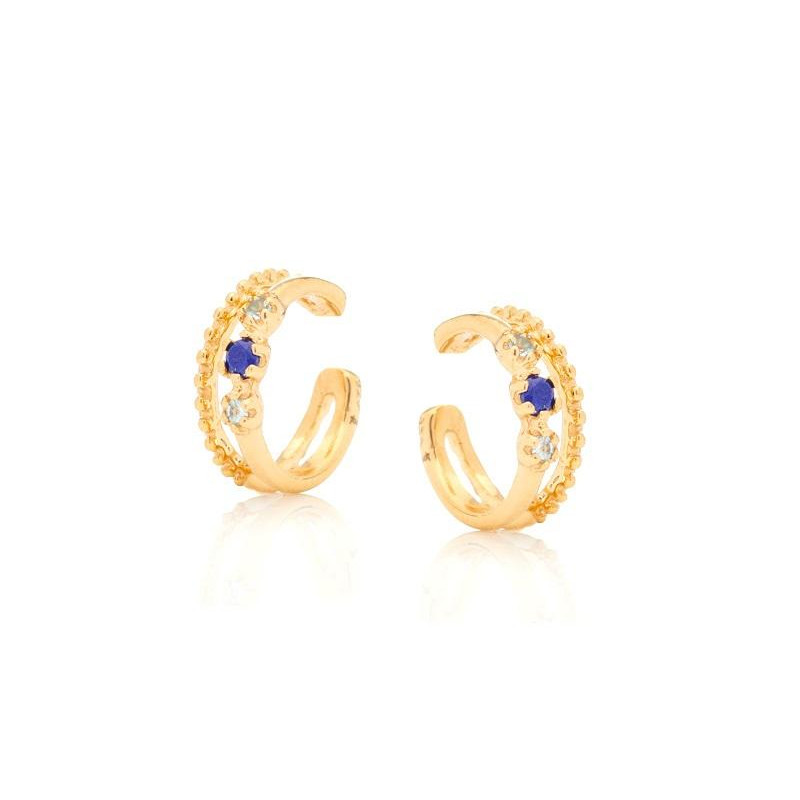 Anello piercing con topazio azzurro naturale — per afferrare la luce del giorno