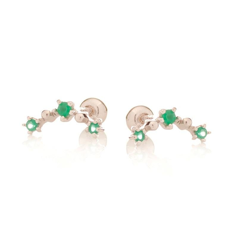Piercing in argento rodiato con onice verde naturale — per celebrare la tua autenticità