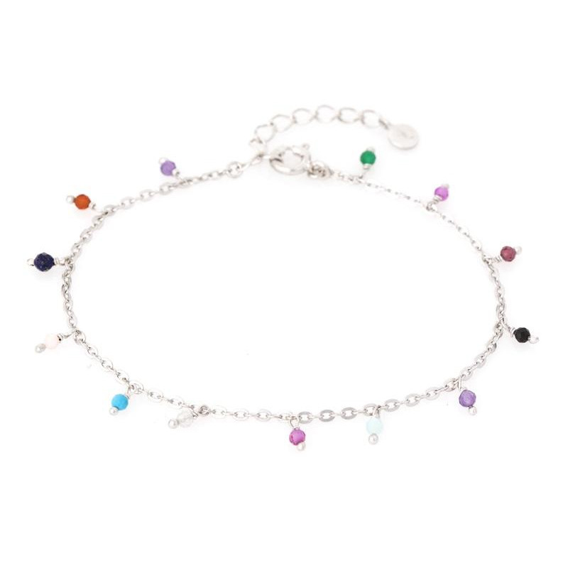 Bracciale in argento 925 rodiato con pietre multicolori — per celebrare la tua unicità