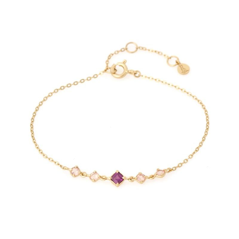Bracciale granato e quarzo rosa — intensità dolcezza