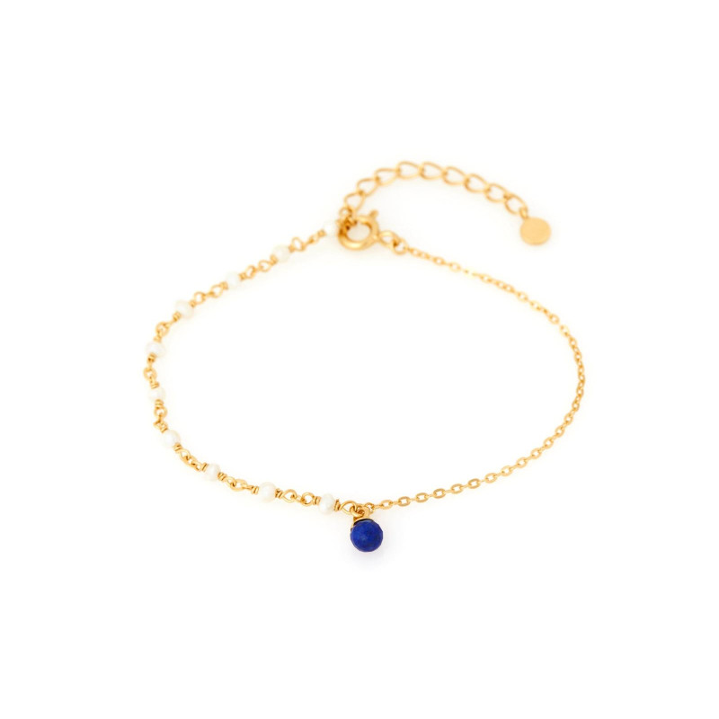 Bracciale in argento 925 con lapislazzuli e perle — per custodire la tua luce interiore
