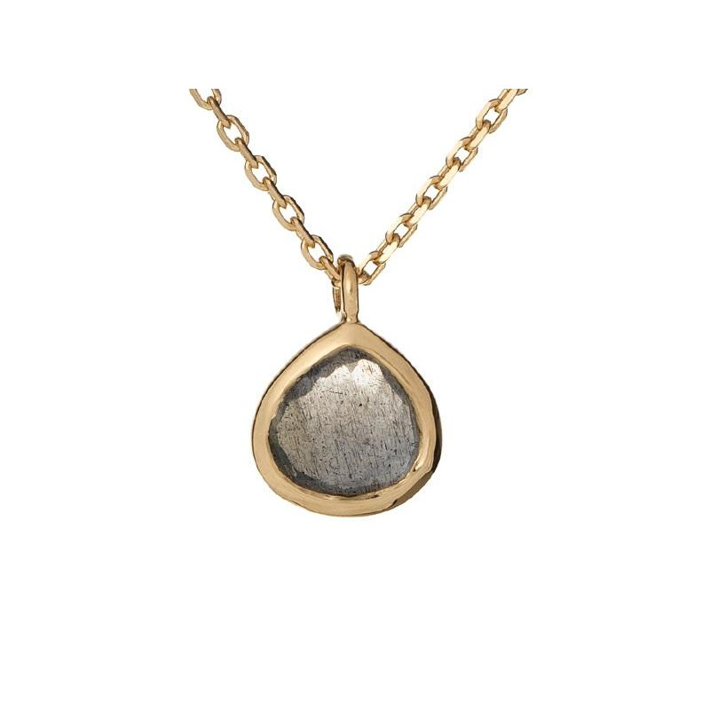 Collana cuore in argento dorato 925 con labradorite —