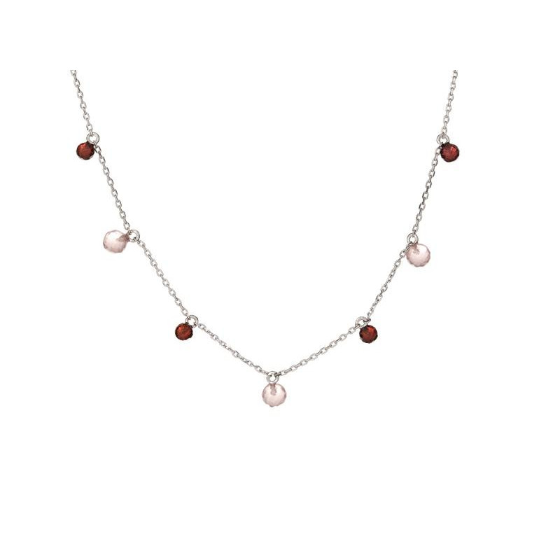 Collana Quarzo Rosa e Granato — Per Regalar Ti luce