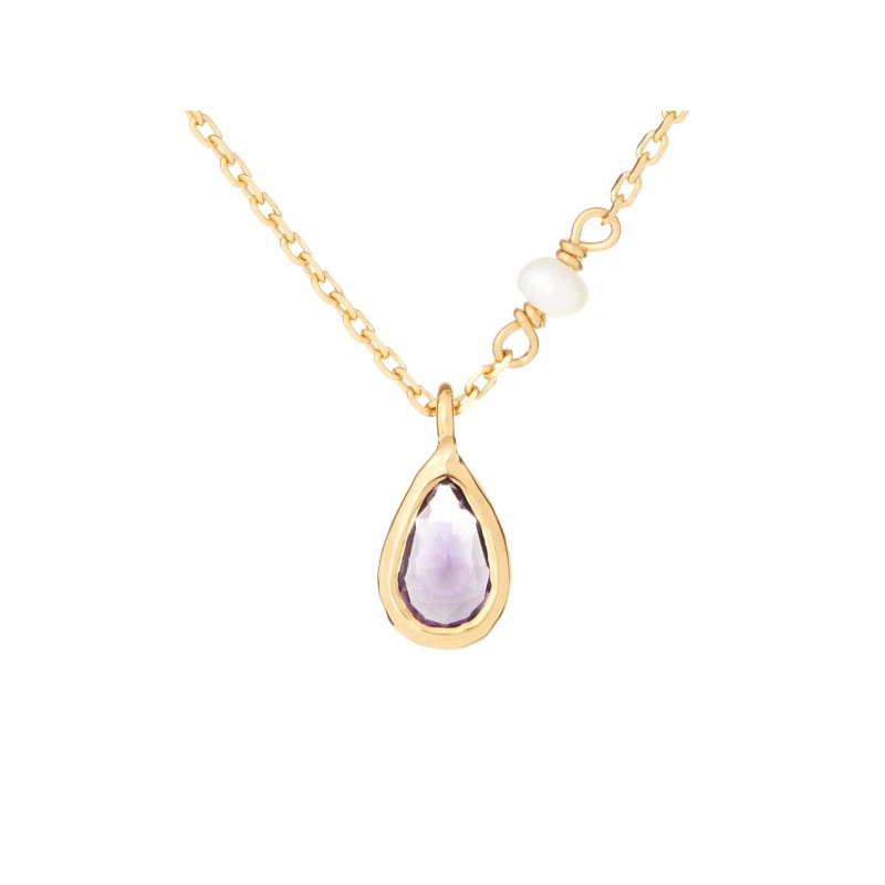 Collana in argento dorato con ametista e perle — per celebrare la tua luce interiore