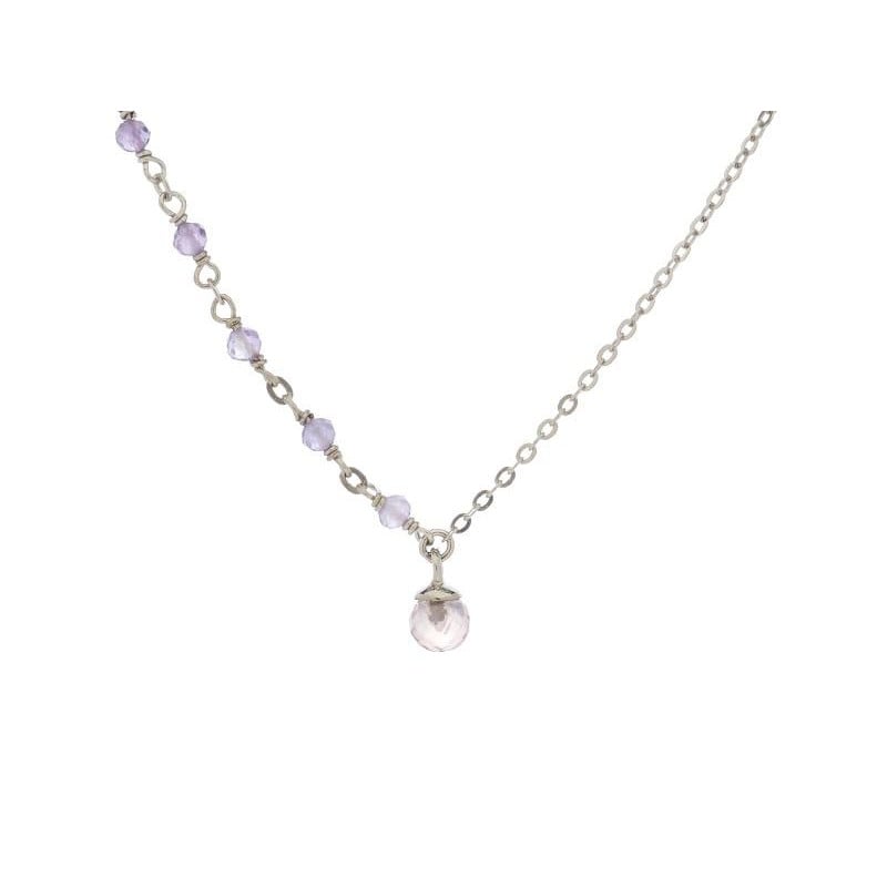 Collana Ametista e Quarzo Rosa — Per unire i tuoi cuori