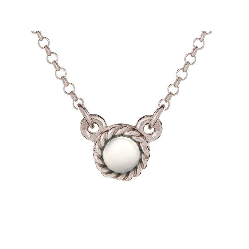 Collana tonda in argento 925 con agata acqua naturale tinta — per custodire la tua serenità