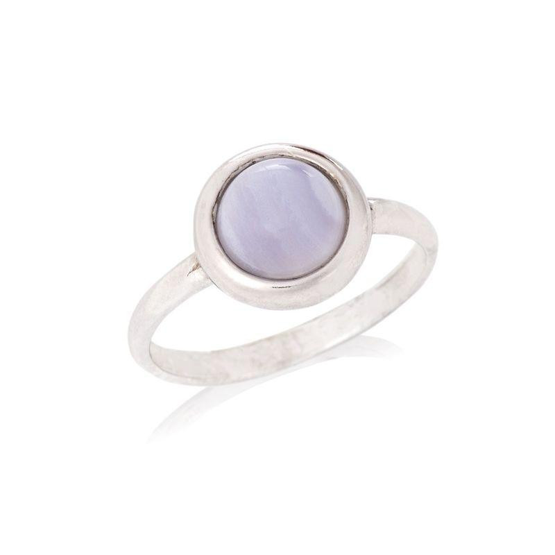 Anello agata tonda laccio blu — per custodire il tuo mistero