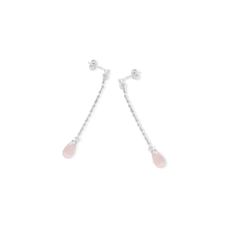 Orecchini quarzo rosa — per portare l'amore naturale