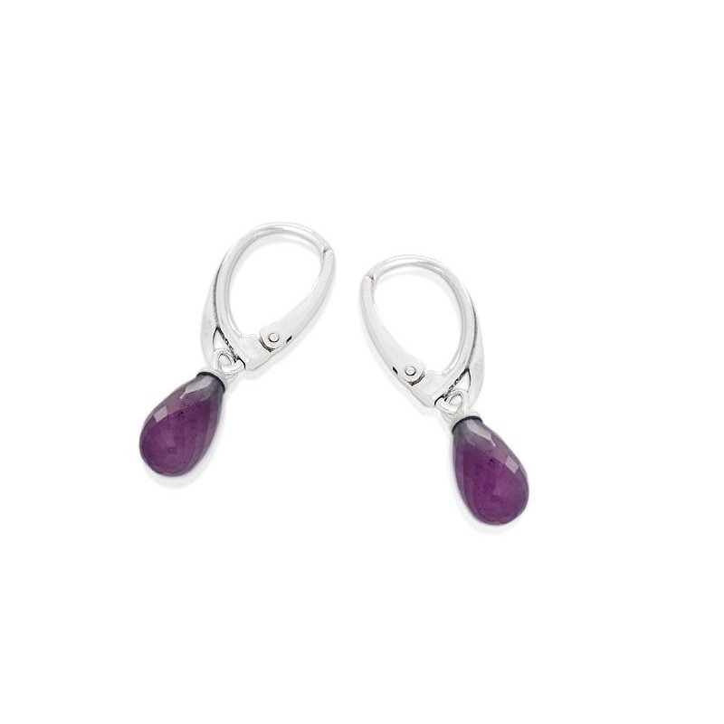Orecchini di ametista viola in argento rodiato — per ricordare la tua luce interiore