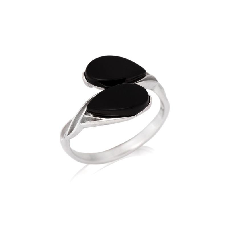 Anello goccia agata nera — ricordo indelebile