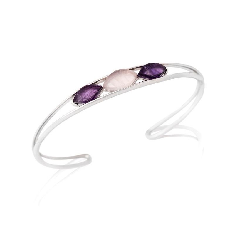 Bracciale ametista e quarzo rosa — per trasmettere amore