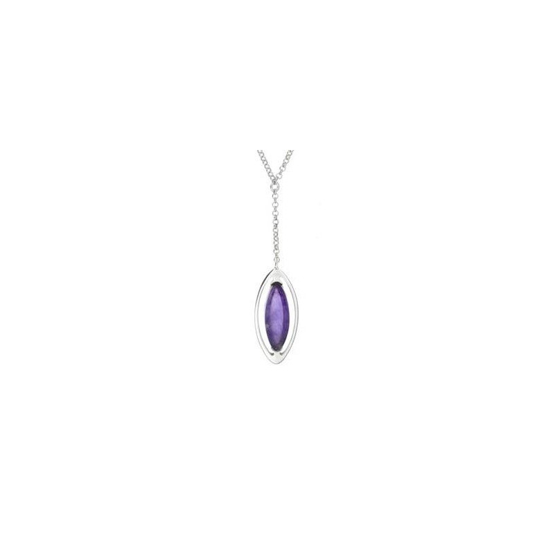 Collana in argento rodiato con ametista viola — per custodire la tua luce interiore