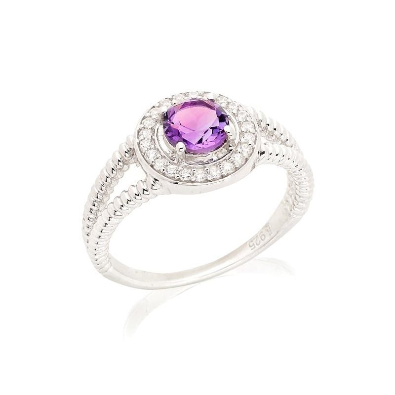 Anello ametista e zirconio — per regalare l'eterna giovanezza