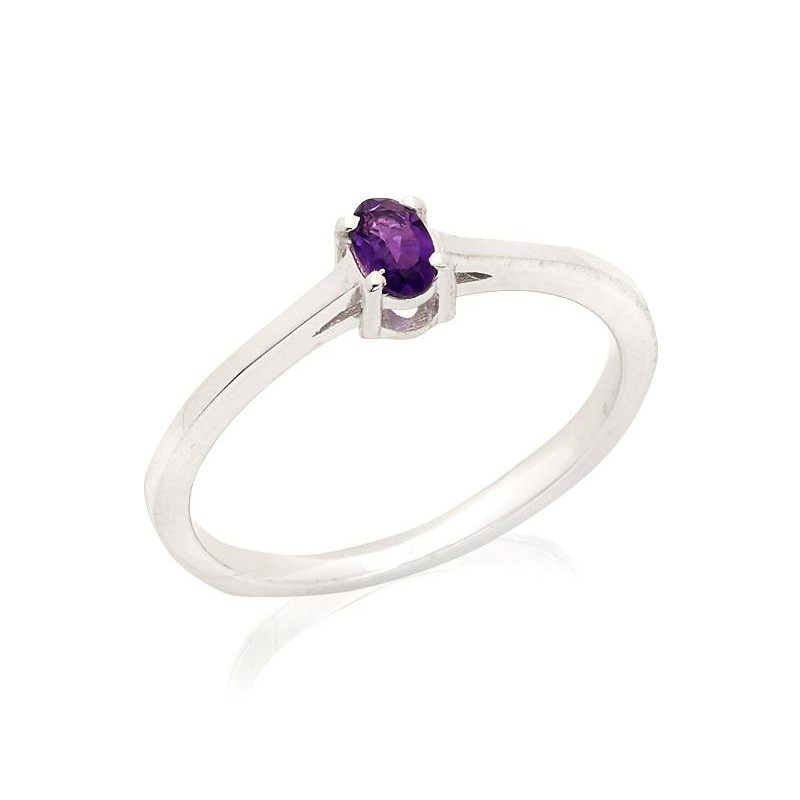 Anello con ametista viola naturale — per esprimere i tuoi pensieri