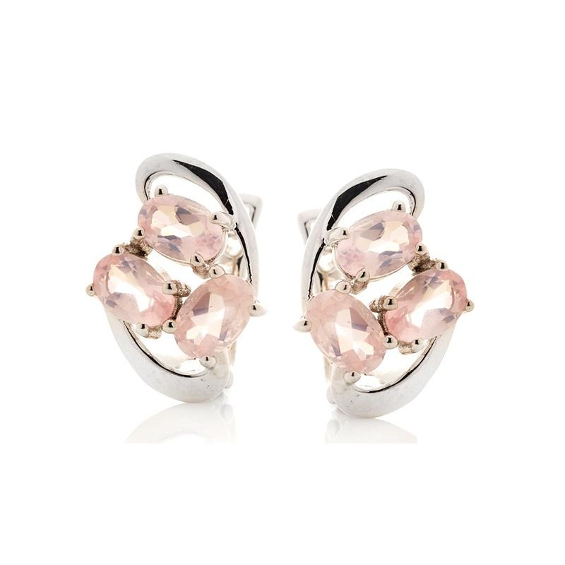 Orecchini quarzo rosa — intenzione di amore