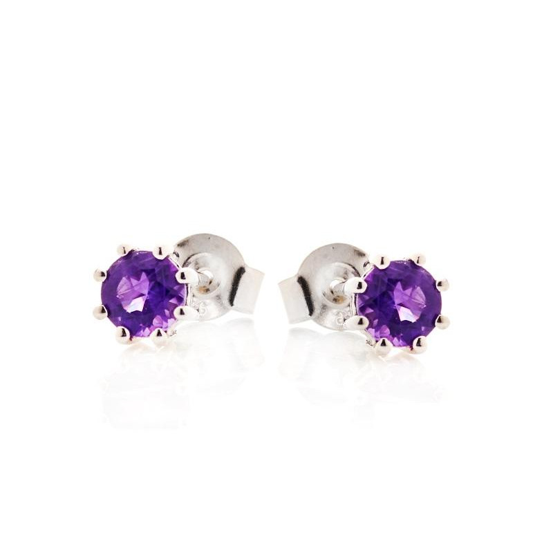 Orecchini in argento rodiato con ametista viola — per accendere la tua eleganza