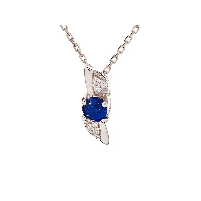 Ciondolo di lapislazzuli blu in argento 925 rodiato, 1,4 cm — per custodire la serenità