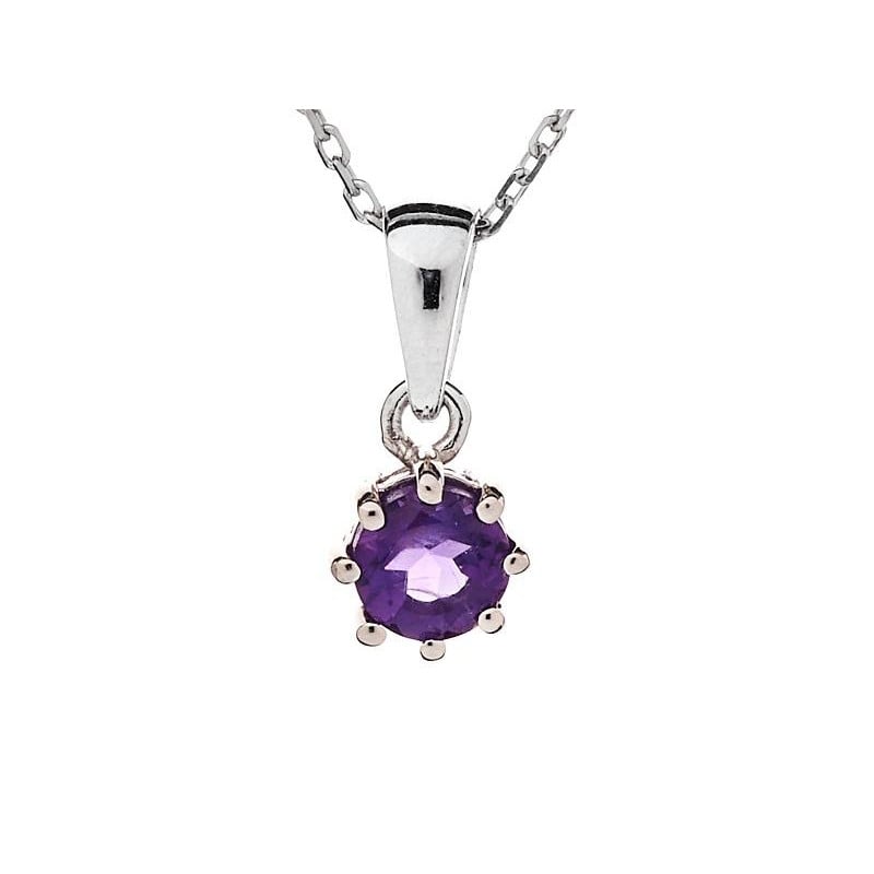 Ciondolo in argento rodiato con ametista viola – per custodire la tua serenità interiore