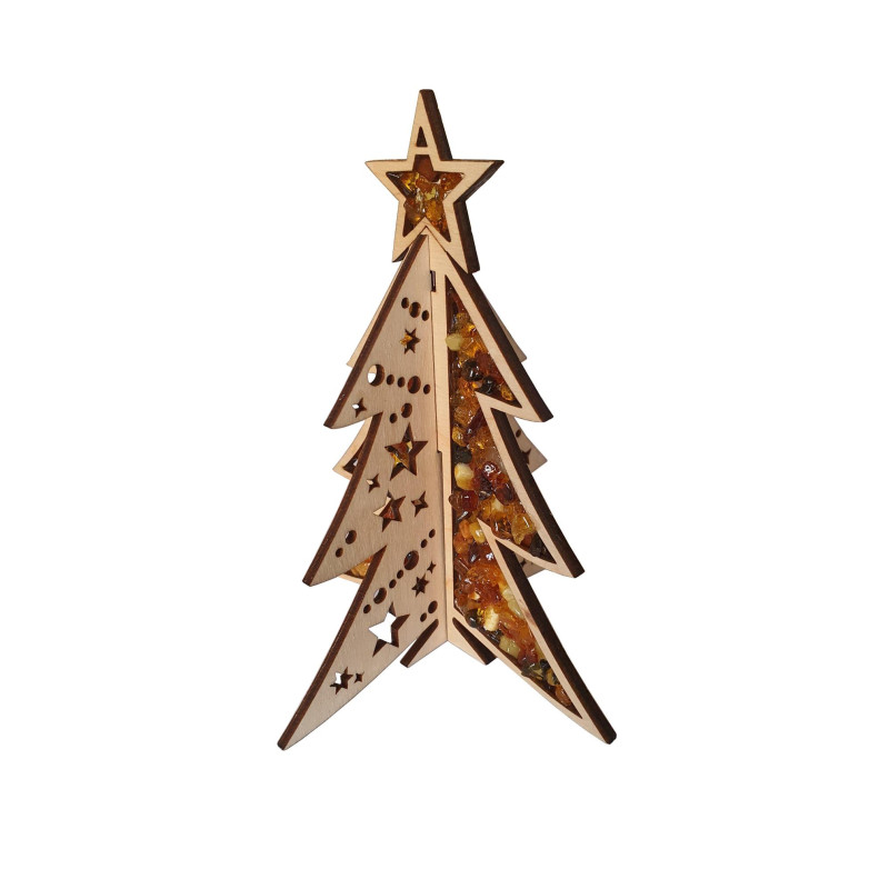 Albero decorativo in betulla e ambra per un tocco di eleganza naturale in casa