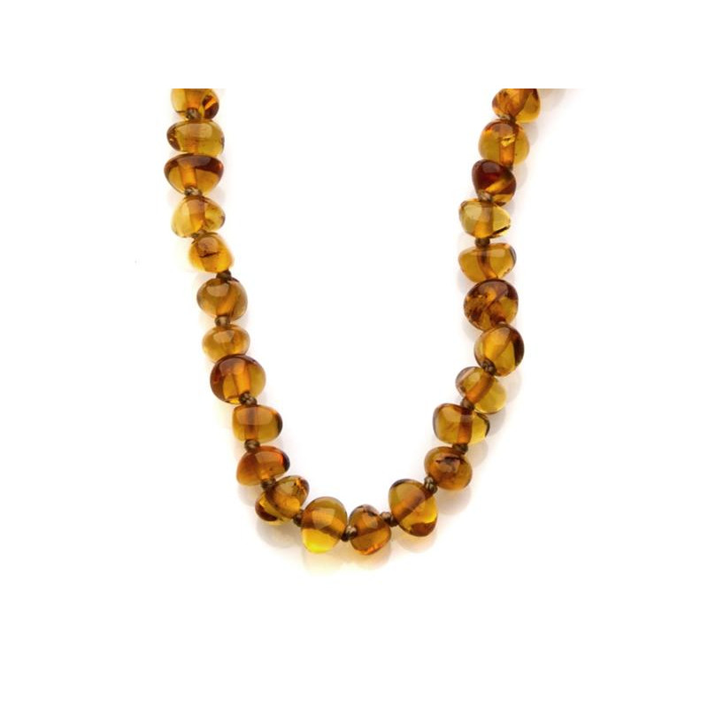 Collana in ambra cognac
