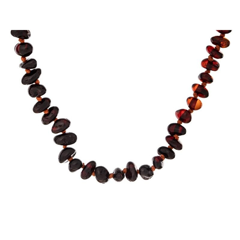 Collana per bambini con ambra multicolore, chiusura a clip, lunghezza 32 - 33 cm