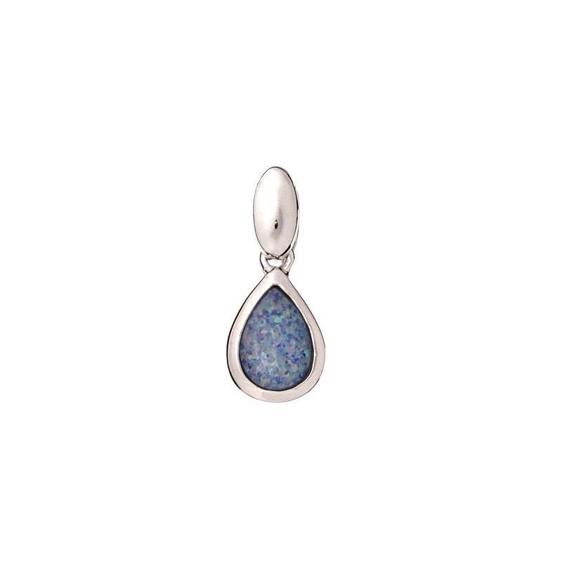 Pendente goccia in opale blu su argento 925 rodiato — per custodire un sogno