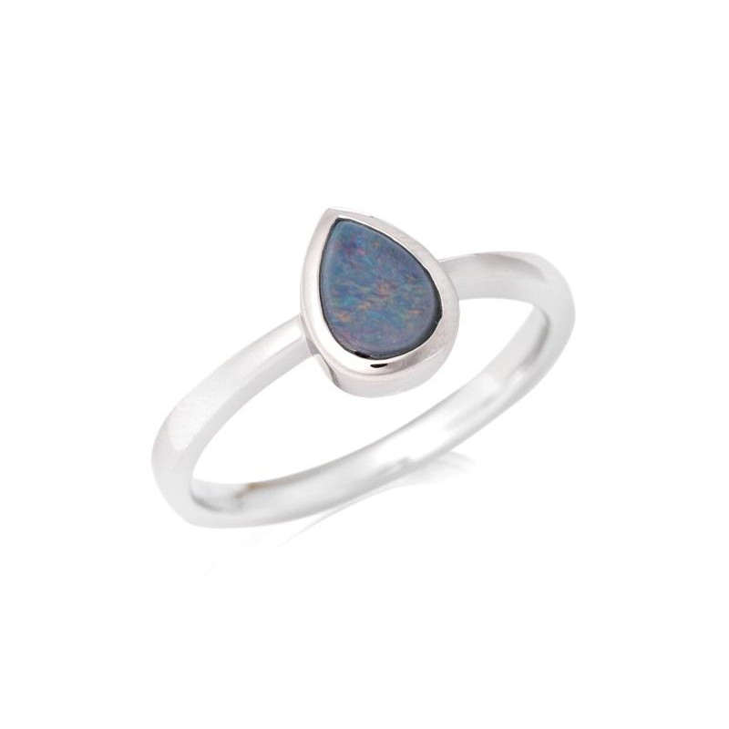 Anello opale blu — per evocare l'oceano (cod. 9688)