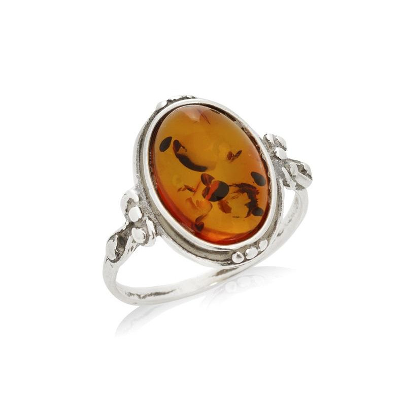 Anello ambra cognac Mar Baltico — ricordo del mare
