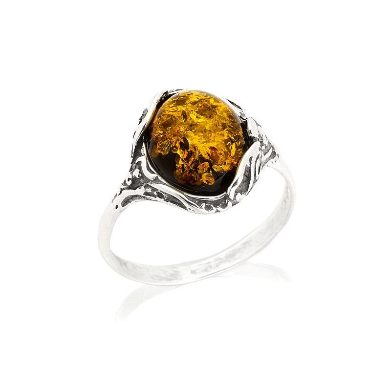 Anello ambra verde Mar Baltico — per evocare il mare