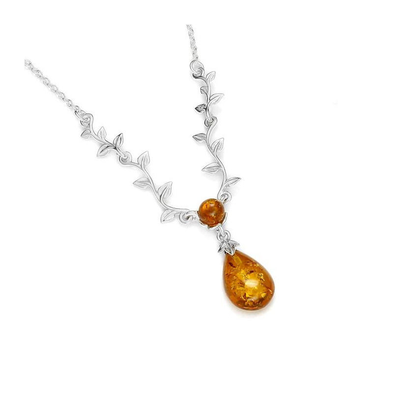 Collana foglia ambra cognac — per portare il tuo spirito nobilissimo