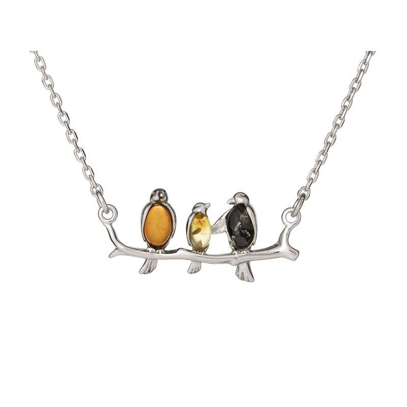 Collana uccello ambra multicolore — per condividere le ali del successo