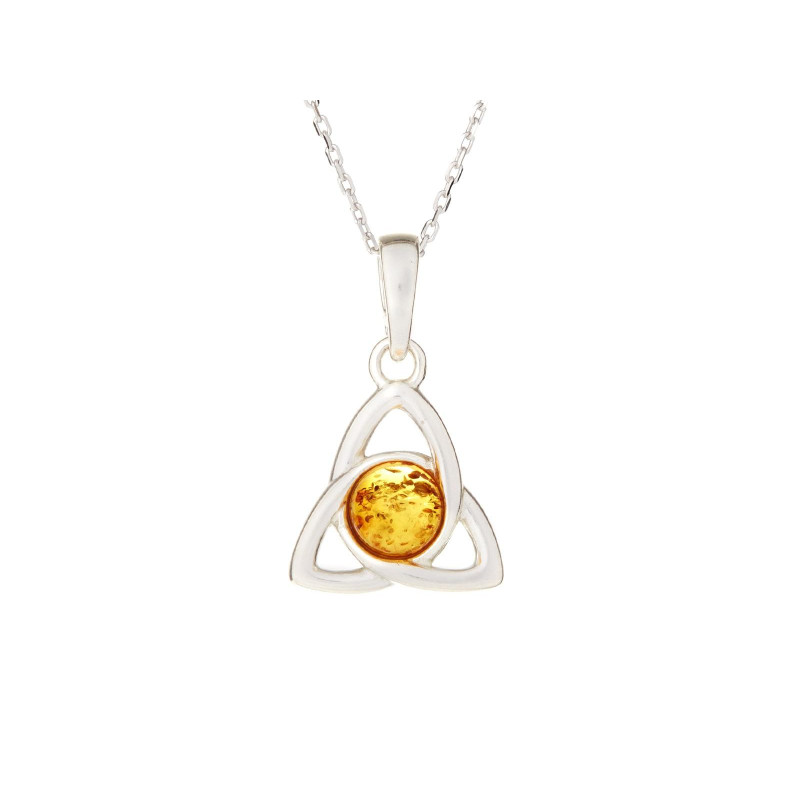 Ciondolo triquetra con ambra cognac — per condividere i momenti importanti