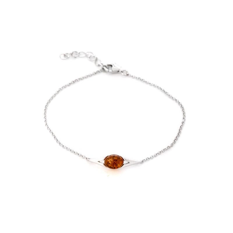 Bracciale ambra cognac — trascendi il tempo